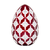 Confidence Double Cased Ruby Red and White Egg Paperweight 4.7 in