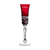 Birks Crystal Silver Ribbon Ruby Red Champagne Flute