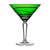 Birks Crystal Silver Ribbon Green Martini Glass