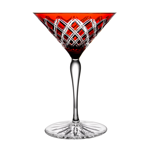 Fabergé Athenee Ruby Red Martini Glass Ajka Crystal UK